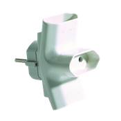 Adaptador triple bipolar base schuko