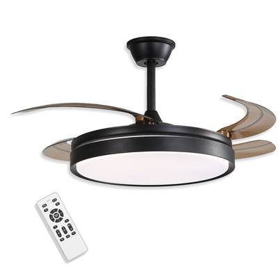 Ventilador 4 aspas retráctiles "Sky" negro