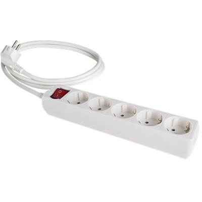 Base múltiple 5 tomas con interruptor y cable 3 m