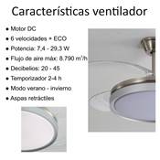 Ventilador 4 aspas retráctiles "Sky" níquel